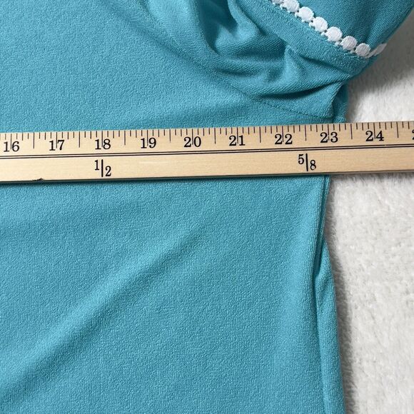 Miss Elaine Relax Full Zip Robe Dress Womens Sz XL Aqua Green Terrycloth Pockets - Picture 10 of 11